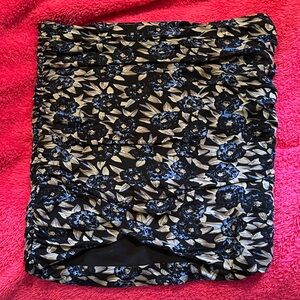 Free People Black and Blue Floral mini Skirt